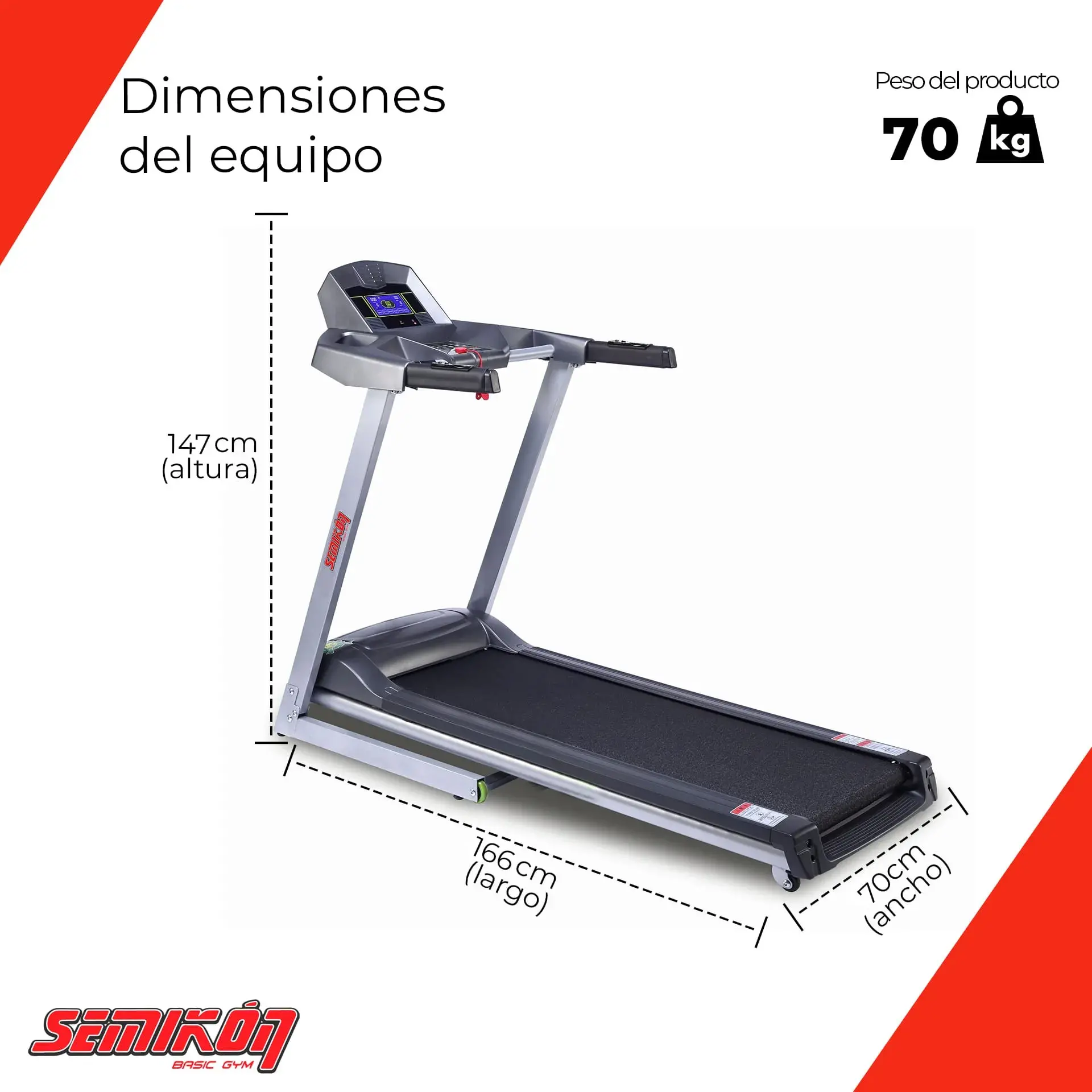 Cinta correr plegable con inclinacion - TE009B/PLUS/1H