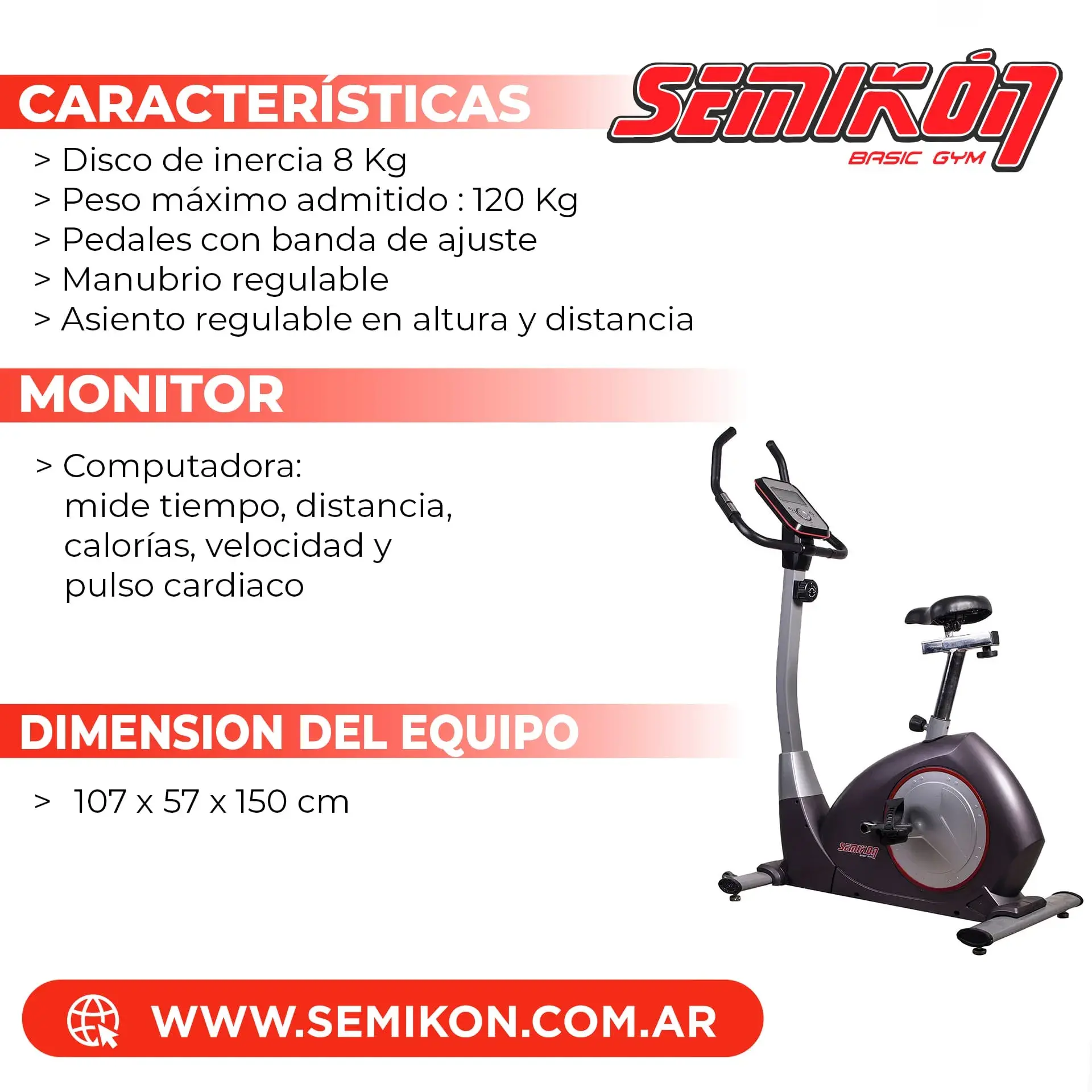 Bicicleta fija profesional - TE9002