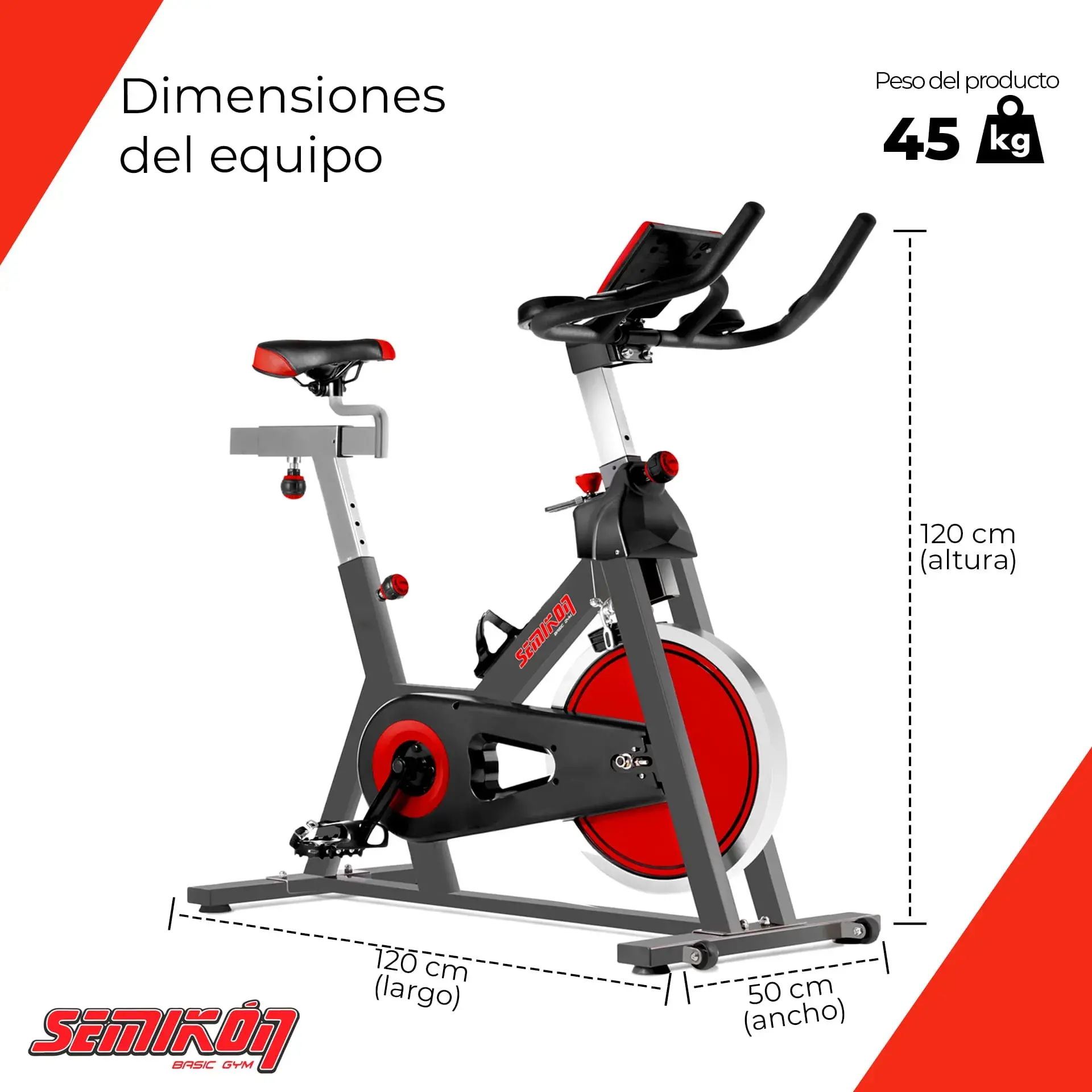 Medidas Bici Fija Spinning Bicicleta Estatica O Cinta De Correr